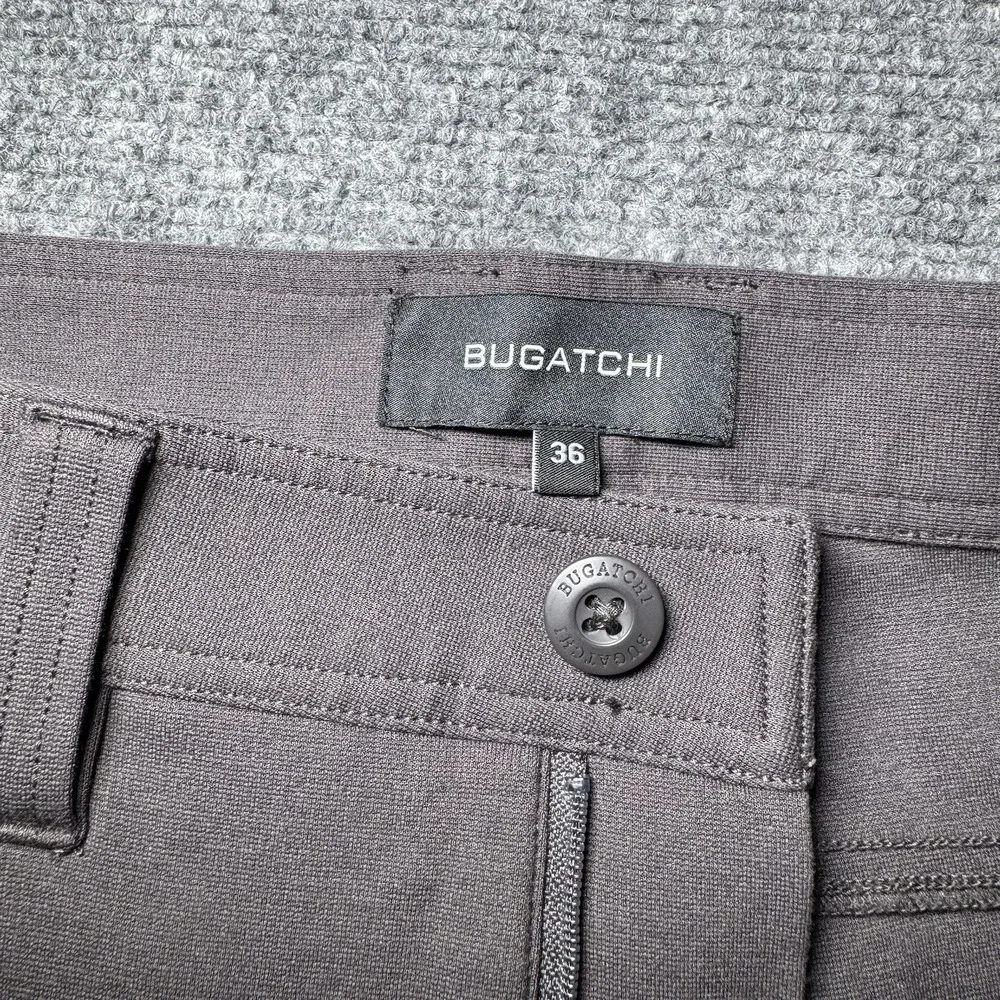 Bugatchi Pants‎ Mens 36X32 Gray Rayon Nylon Stretch Chino Slacks 5 Pocket